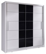 Armadio ad ante scorrevoli Bari guardaroba 2050x62x215 cm bianco nero