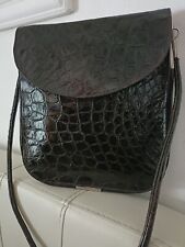 Dior borsa vintage a spalla marrone in autentico coccodrillo