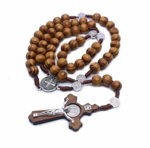 Collana rosario legno - collana,