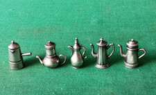 COLLEZIONE DI 5 MINIATURE CAFFETTIERE IN METALLO LAVAZZA CENTENARIO 1995. DA4