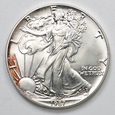 USA 1 One Dollar Liberty Oncia 1987 - Argento Silver