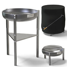 Braciere Focolare Giardino 60cm da Terrazzo V2A Acciaio Inox Treppiedi Griglia