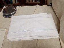 Lenzuolo canapa matrimoniale orlo giorno azzurro Hemp Bed Sheet 208x261 B29^