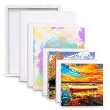 8 Set Art Tela Bianca Dimensioni Assortite Telaio Arte Barella Acrilico Pittura 