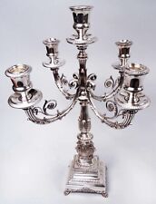 Candelabro Neoclassico 5 Luce Impero Classico Italiano Argento Sterlina