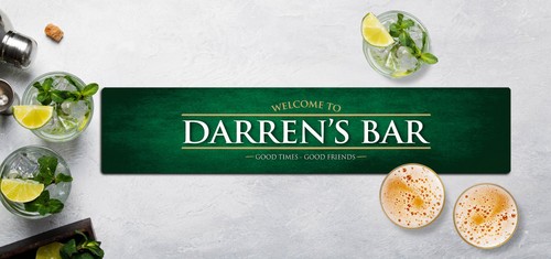 Personalised bar runner mat - runner,