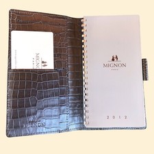 Porta Agenda / Rubrica MIGNON PARIS in Pelle Grigio Perla 
