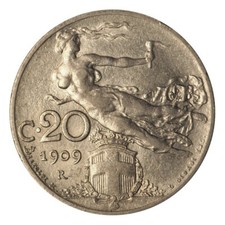 20 Centesimi 1909 qSPL