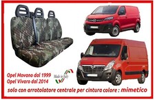 Coprisedili Opel Vivaro dal 2014 con arrotolatore fodere trapuntate mimetico 