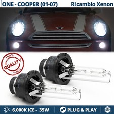2 Lampade XENON PER Mini One/Cooper R50/R52/R53 RICAMBIO 35W 6000K HID GHIACCIO