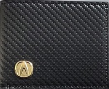PORTAFOGLIO ACURA 3d metallo oro/argento logo fibra di carbonio pelle + portachiavi omaggio