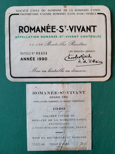 1990 romanée vivant - 1990, label