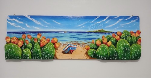 Quadro dipinto mano mare - mano,,