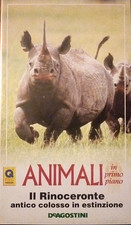 PIERO ANGELA ANIMALI IN PRIMO PIANO IL RINOCERONTE ANTICO COLOSSO VHS 1995 RARO
