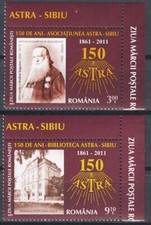 Romania 2011 Giornata dei francobolli Saguna/Biblioteca del popolo libri tipografia istruzione 2v MNH