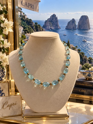 Collana acquamarina naturale