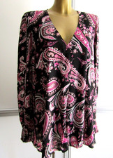 MARINA RINALDI Tunica/ Bluse Viscosa Nero Fantasia Arabesque Taglia MR 25=54 IT