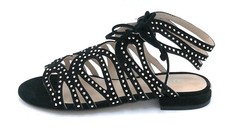 Liu Jo S18047 sandalo in velluto nero con strass e lacci