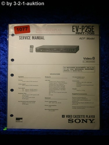 Sony manuale servizio ev - manuale,