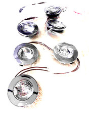 FARETTI 12V INCASSO CROMO 7cm foro 5,30 cm-------N° 7pezzi stock