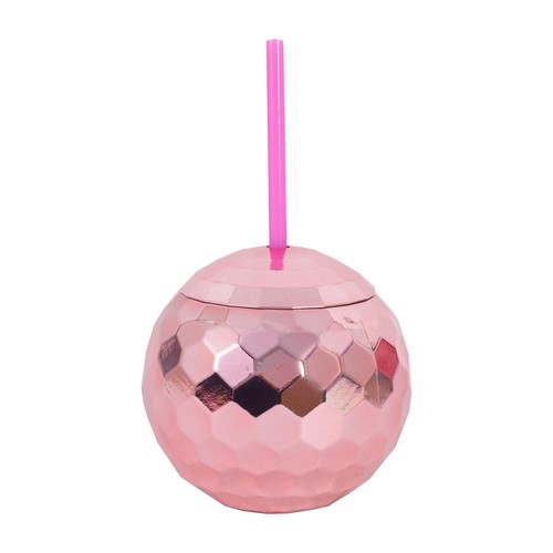 Bicchiere rosa discoteca palla
