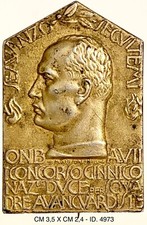 ONB OPERA BALILLA I° CAMPO DUX ROMA A.VII° 1929 DIST. ARGENTO ASS. GIOVANILE PNF