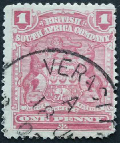 Rhodesia 1898 penny con - rhodesia,