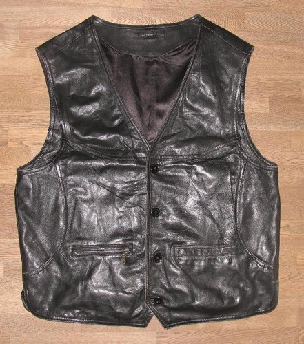 Gilet uomo pelle nappa nera - in,