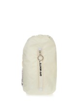 Zaino monospalla Tessuto Tecnico Off-White in bianco, con ampia tracolla in p...