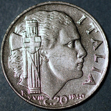 Italy 20 Centesimi 1940