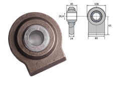 Snodo Bracci Inferiori per Gancio Gatto. 2 Cuscinetto con Incavo a Sfera 28,4 MM