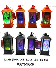 HALLOWEEN DECORO LANTERNA CON LUCI LED MULTICOLOR LANTERN DECORATION WITH LIGHTS