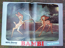 4 fotobuste BAMBI capriolo WALT DISNEY cartoni animati Tamburino Fiore CULT rare