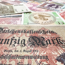 Lotto 52 banconote 100+ anni e cartamoneta mondo moderno set valuta contanti