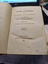 libro antico LA DIVINA COMMEDIA TOMO 1 INFERNO POMPEO VENTURINI 1826 BASSANO