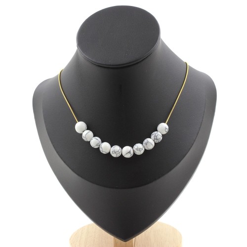 Collana perle howlite - collana,