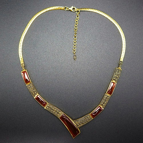Collana marcasite ottone - marcasite,