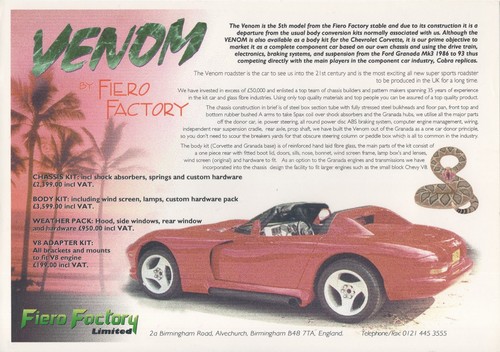 Fiero factory venom kit - fiero,