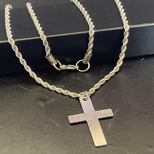 Collana con croce acciaio - collana,