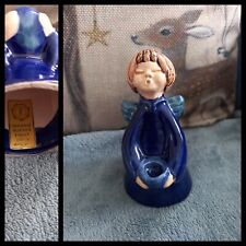 Vintage Vecchio Angelo Ceramica THUN Blu Fuori Produzione cm 11 Raro *
