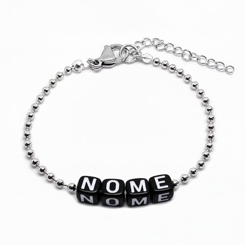 Bracciale con nome acciaio - con,