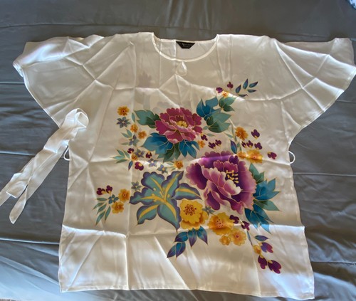 Blusa 100 seta bianca con - 100%,