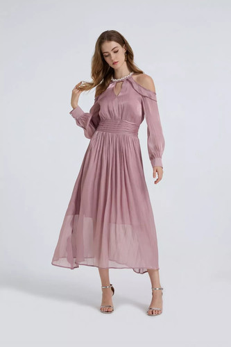 Vestito rosa antico lungo - antico,