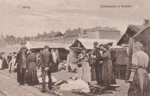 Cartolina francia mercato - -,
