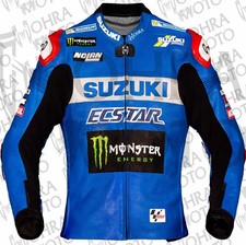 Suzuki MotoGP Monster Energy Giacca Moto Pelle Unisex Giacca Moto