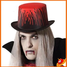 TRAVESTIMNETO HALLOWEEN CAPPELLO CILINDRO SANGUE CONTE DRACULA VAMPIRO