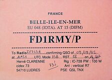 FRANCE BELLE-ILLE-EN-MER 1992 Amateur Radio QSL Card 15811