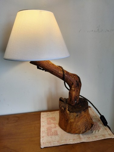 Lampada fatta mano legno - a,