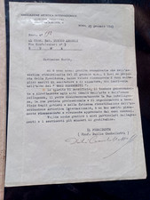 AUTOGRAFO DELL'ARTISTA DUILIO CAMBELLOTTI SU LETTERA 1945