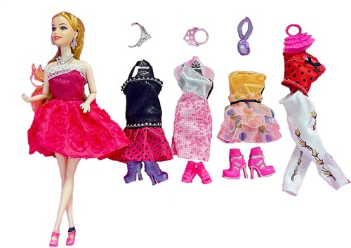 Bambola con vestiti borse - con,